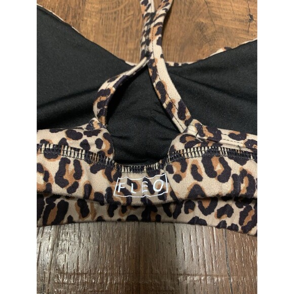 Fleo Leopard Print Sports Bra Women’s Size Large - Picture 3 of 4
